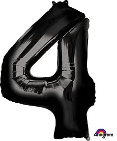 34" Large Black Number Balloons (anagram)