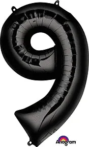 34" Large Black Number Balloons (anagram)