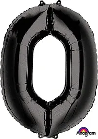 34" Large Black Number Balloons (anagram)