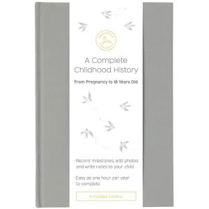 A Complete Childhood History: From Pregnancy to 18 Years Old (Grey, Linen) by Promptly Journals