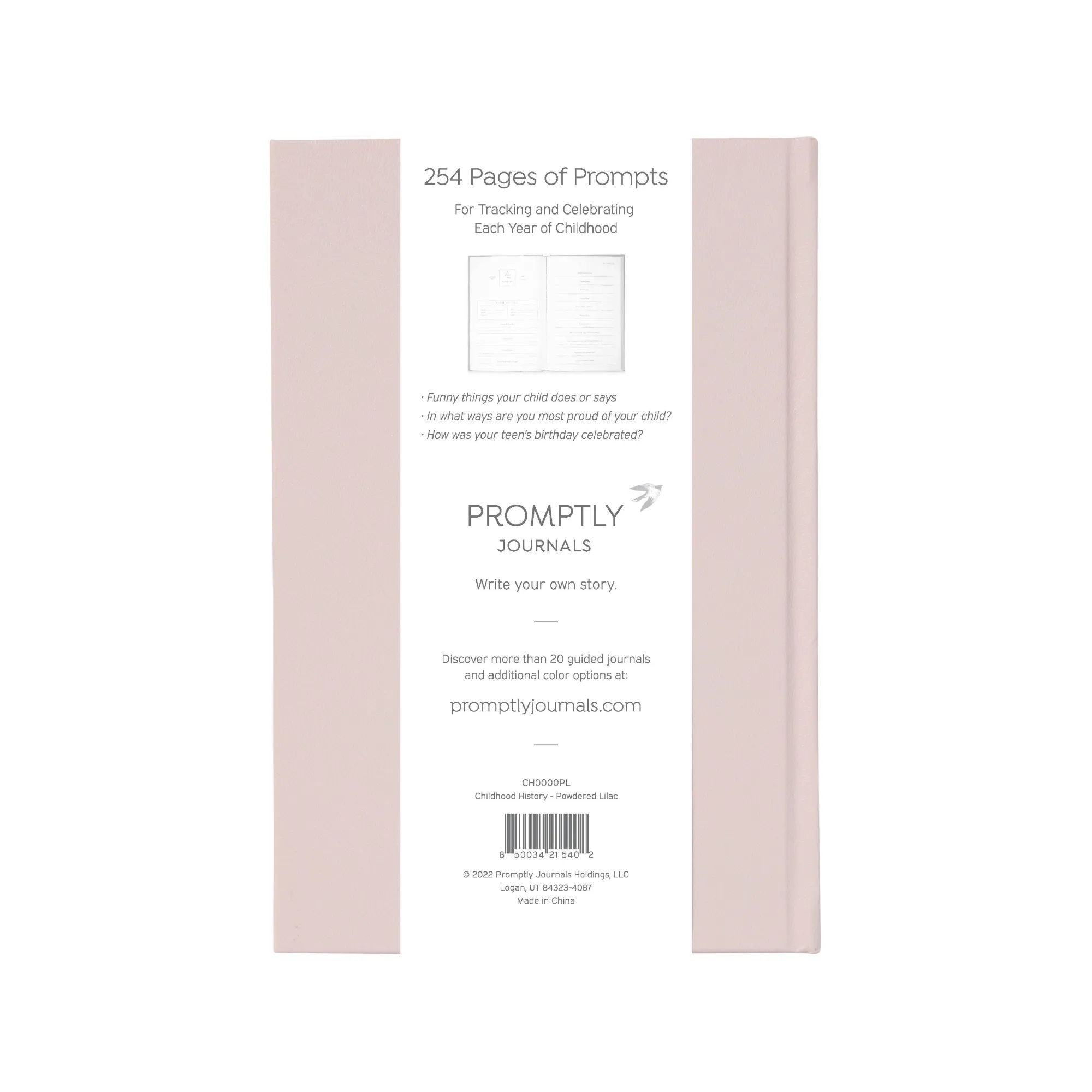 A Complete Childhood History: From Pregnancy to 18 Years Old (Powdered Lilac, Leatherette) by Promptly Journals