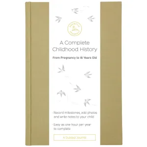 A Complete Childhood History: From Pregnancy to 18 Years Old (Sage Green, Linen) by Promptly Journals