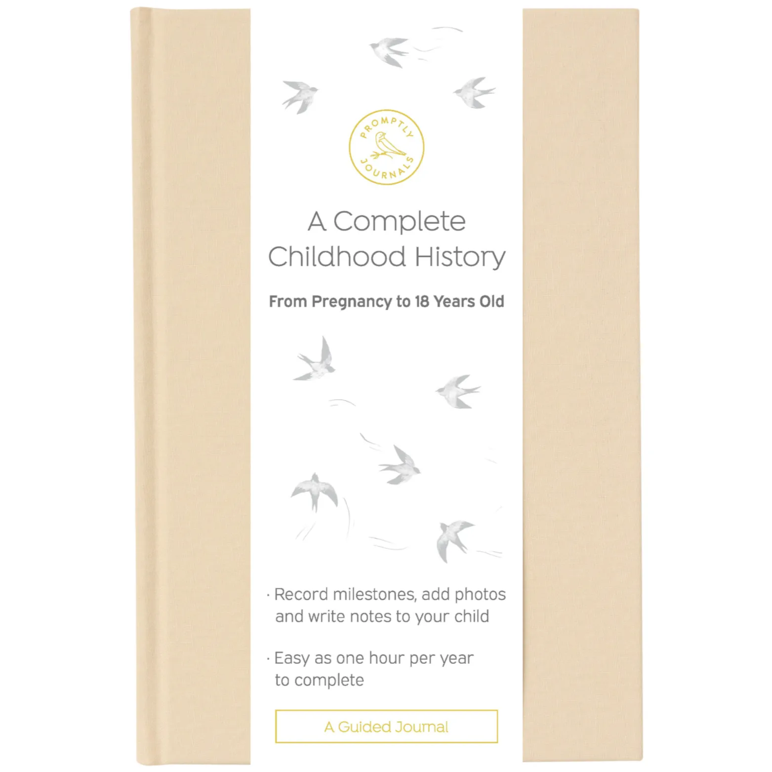 A Complete Childhood History: From Pregnancy to 18 Years Old (Sand Brown, Linen) by Promptly Journals