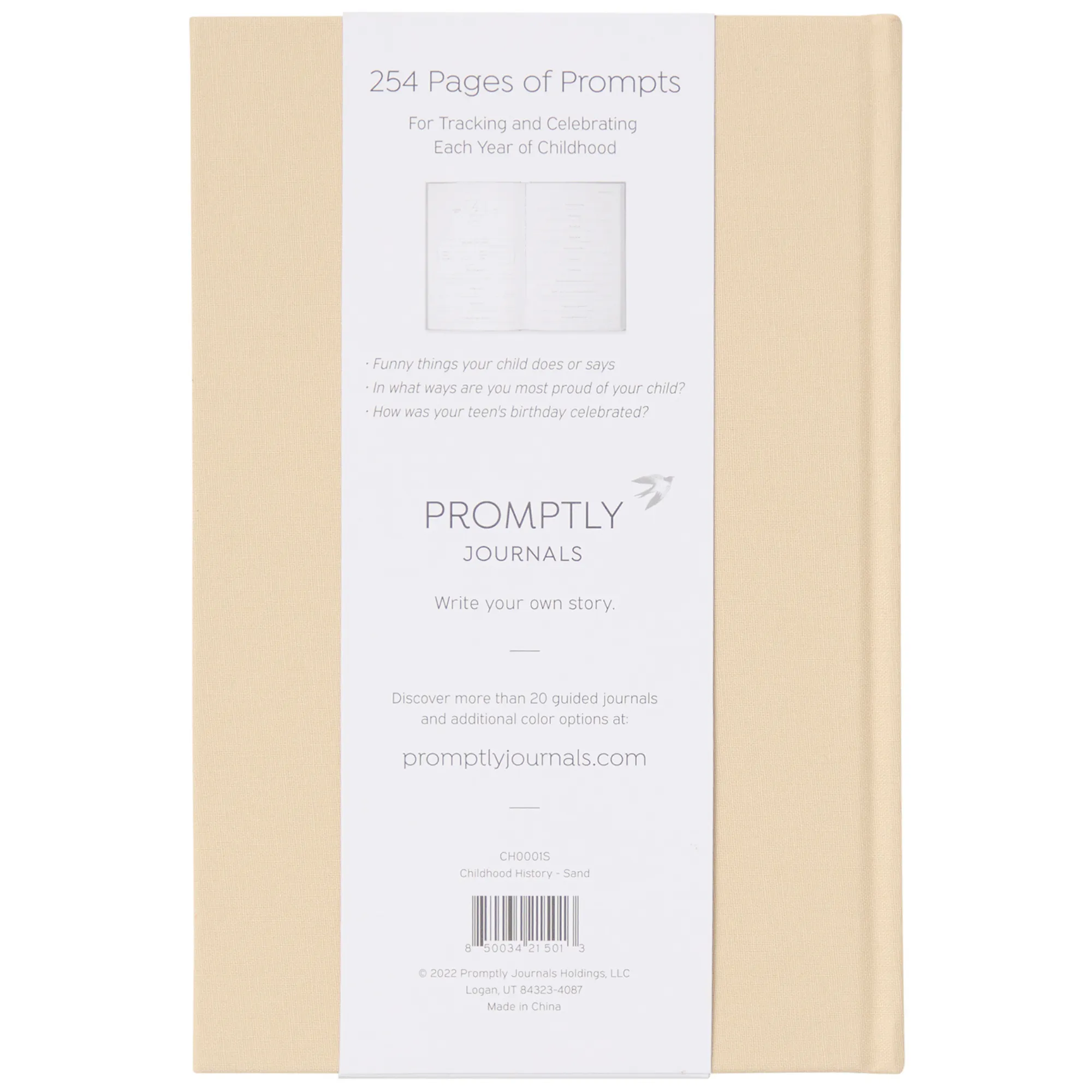 A Complete Childhood History: From Pregnancy to 18 Years Old (Sand Brown, Linen) by Promptly Journals