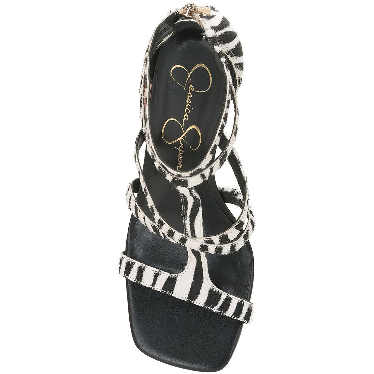 Aaralyn Womens Calf Hair T-Strap Heels