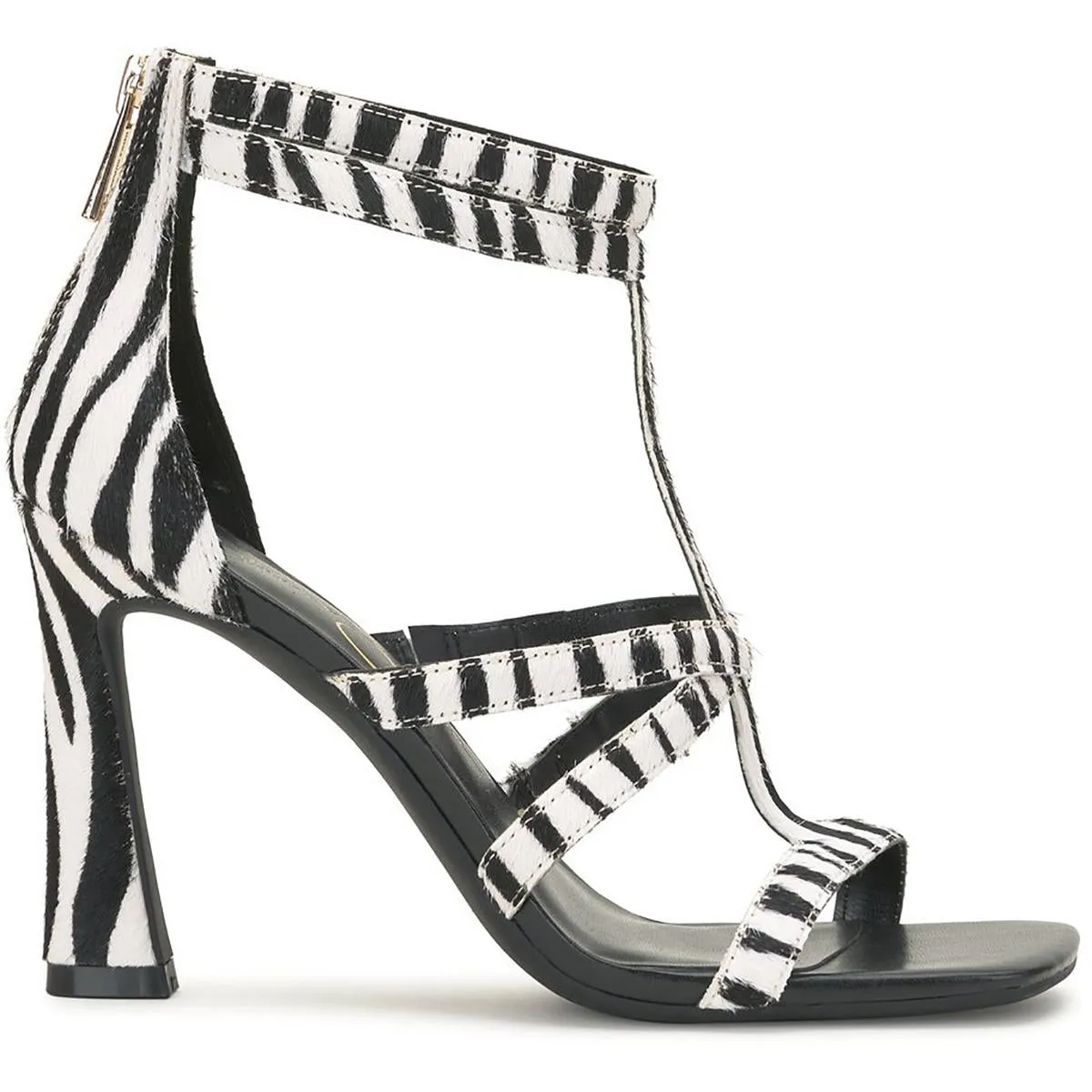 Aaralyn Womens Calf Hair T-Strap Heels