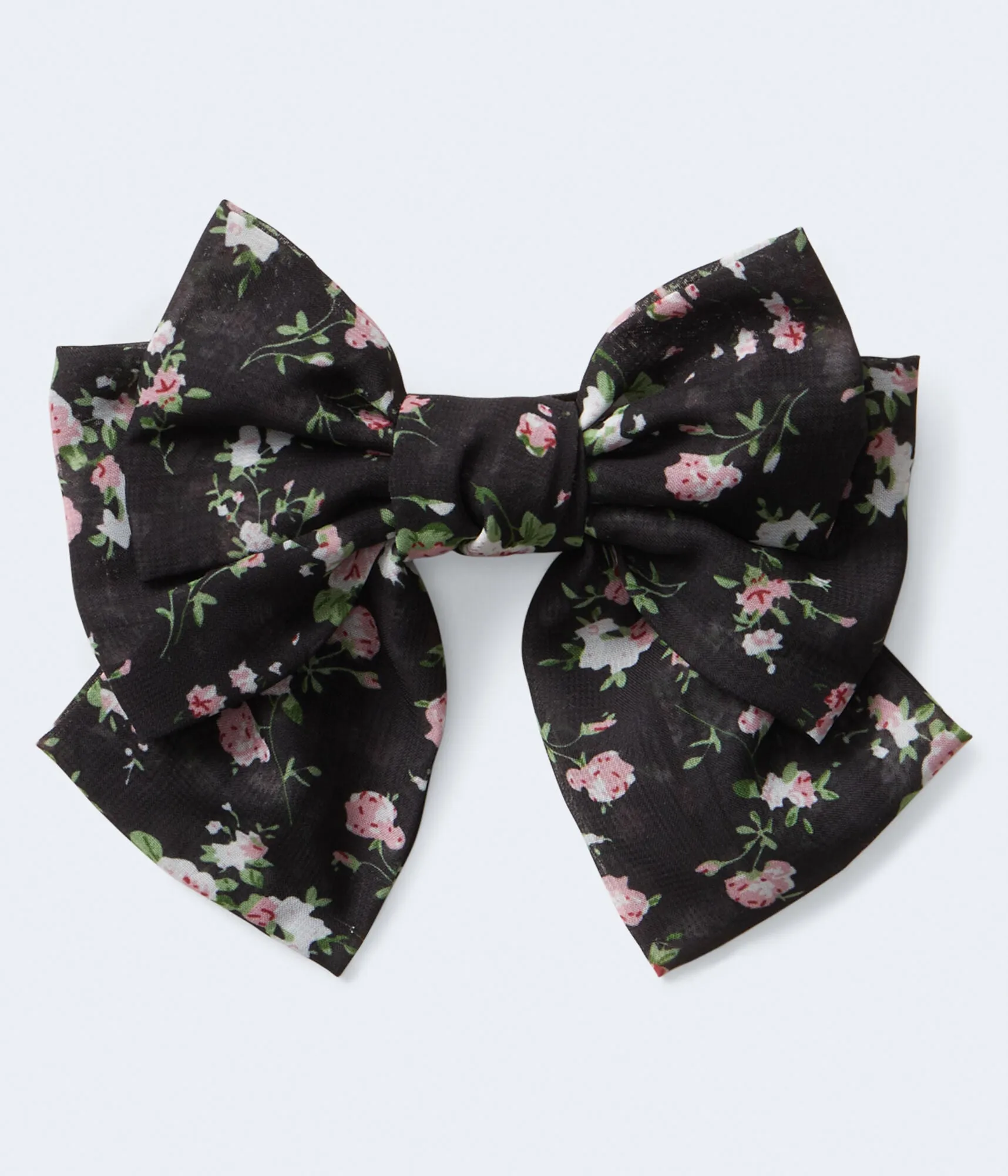 Aeropostale Womens' Floral Print Bow Hair Clip -  - Size One Size - Cotton - Teen Fashion & Clothing Black Aeropostale