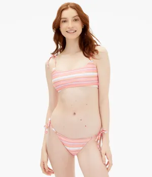 Aeropostale Womens' Striped Side-Tie Bikini Bottom - Orange - Size S - Polyester - Teen Fashion & Clothing Coral Blush Aeropostale