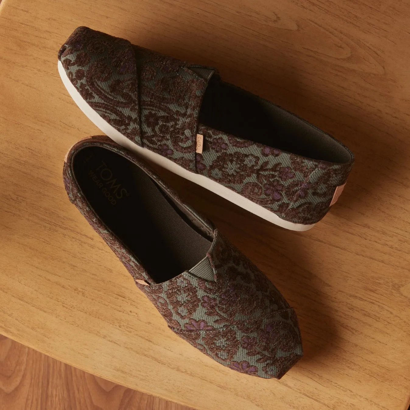 Alpargata Basil Green Floral Brocade