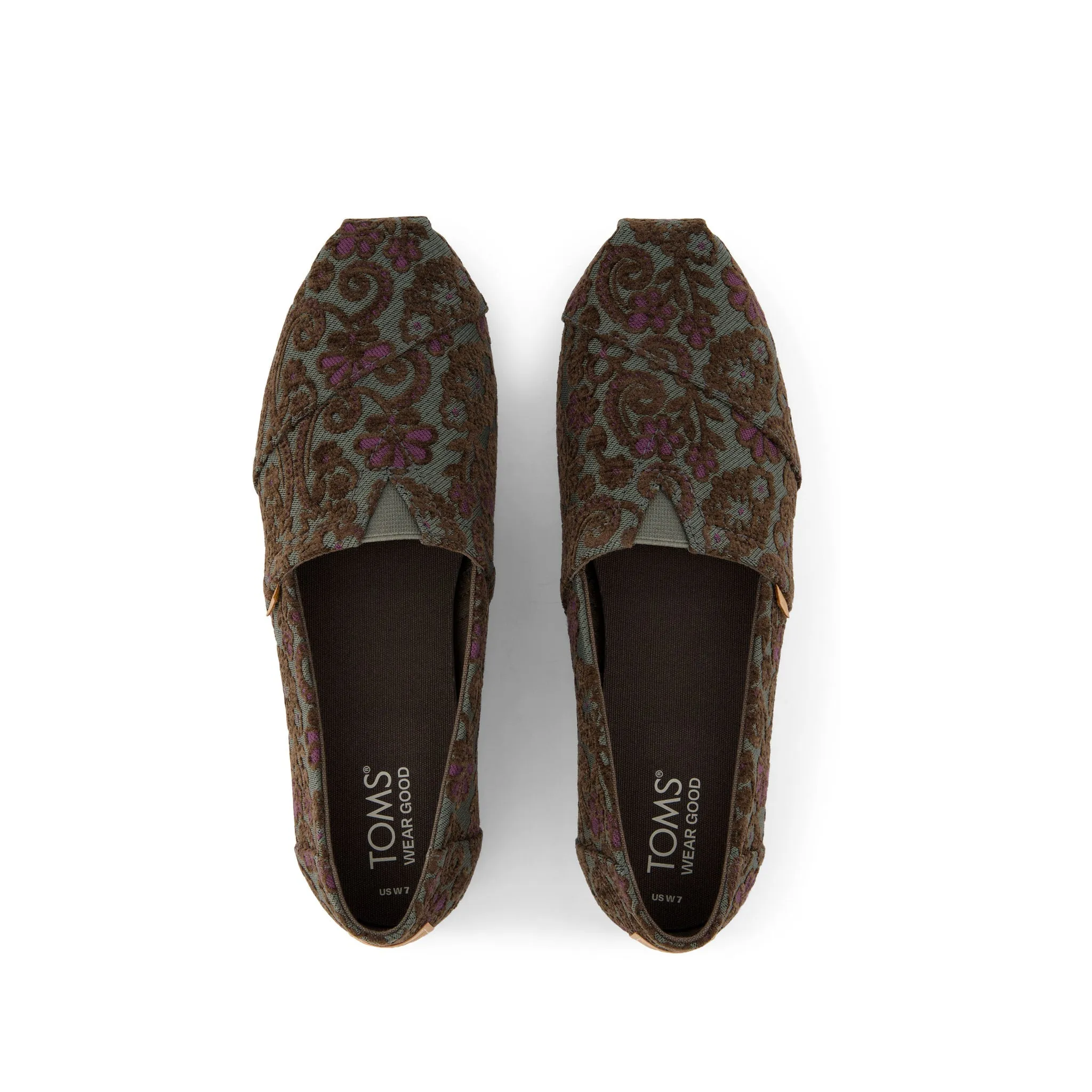 Alpargata Basil Green Floral Brocade