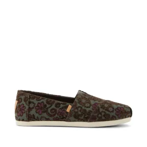 Alpargata Basil Green Floral Brocade