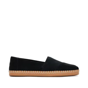 Alpargata Black Suede Leather Wrap