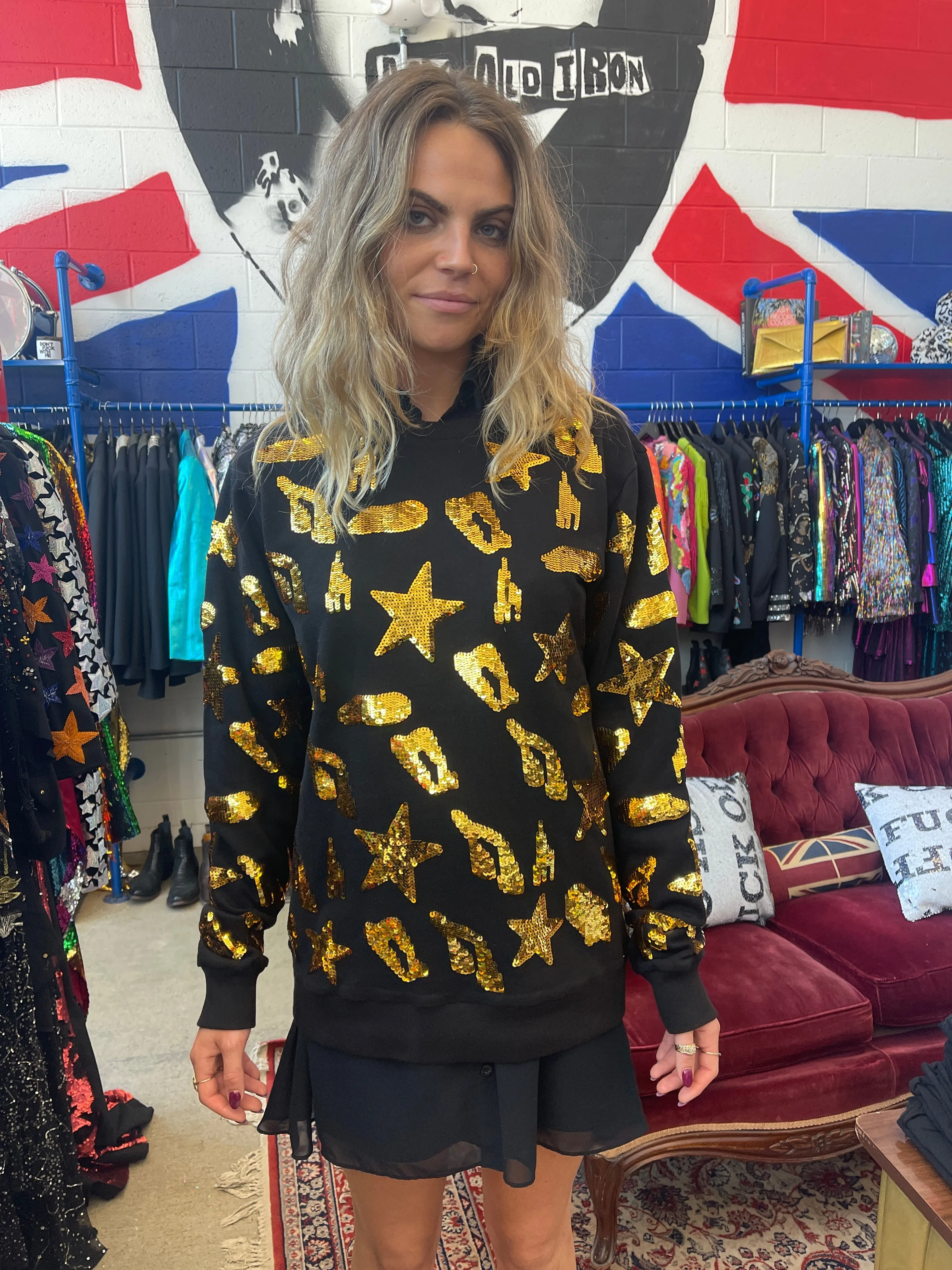 Any Old Iron Leopard Star Spot Sweatshirt