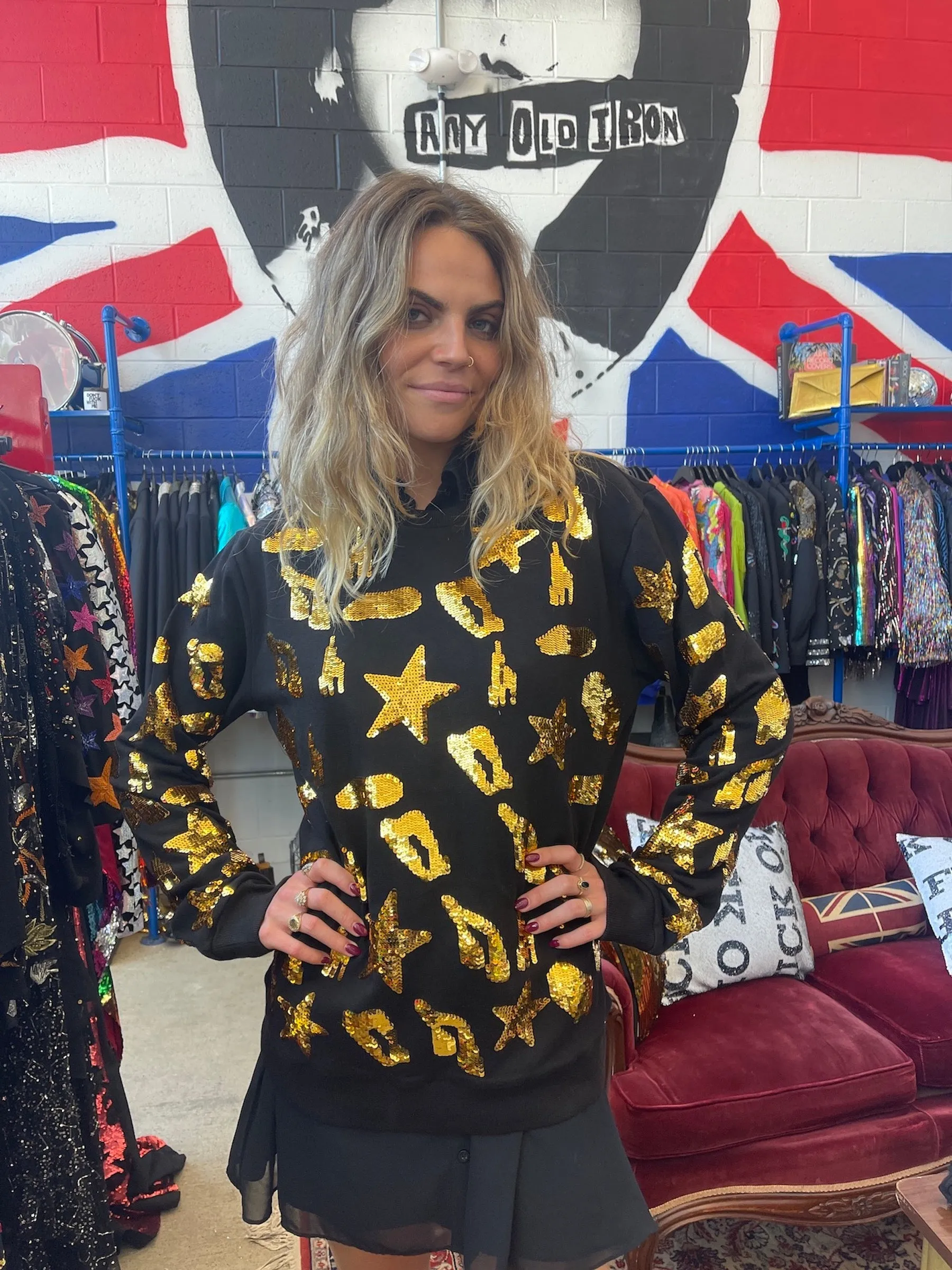 Any Old Iron Leopard Star Spot Sweatshirt
