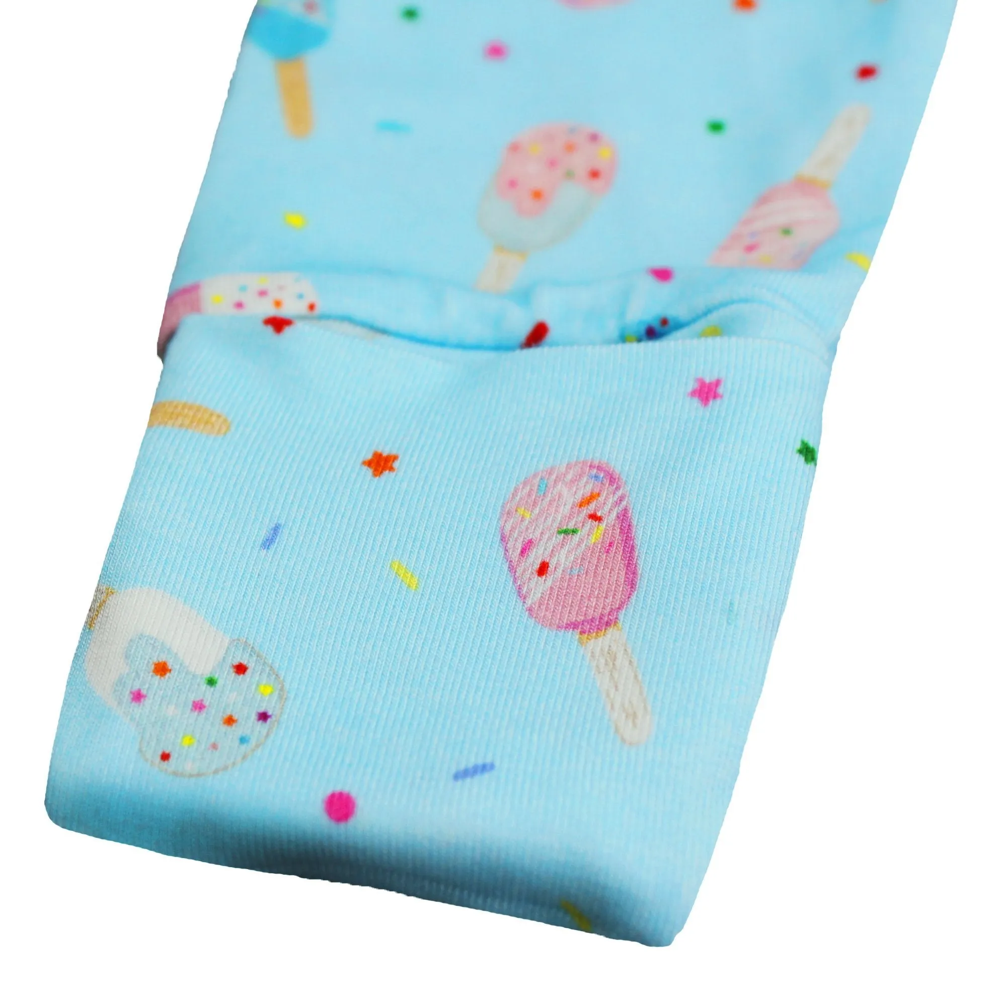 Aqua Popsicles Ruffle Newborn Gown & Knot Hat Set