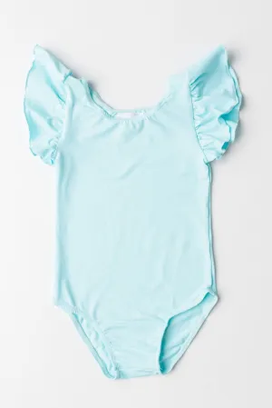 Aqua S/s Flutter Sleeve Leotard