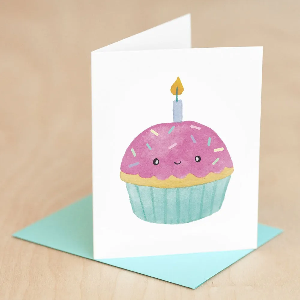 Art   Soul birthday candle cupcake card