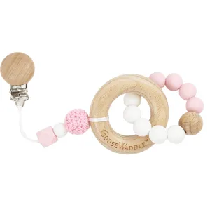 Attachable Wooden & Silicone Teether With Clasp (4 Colors)