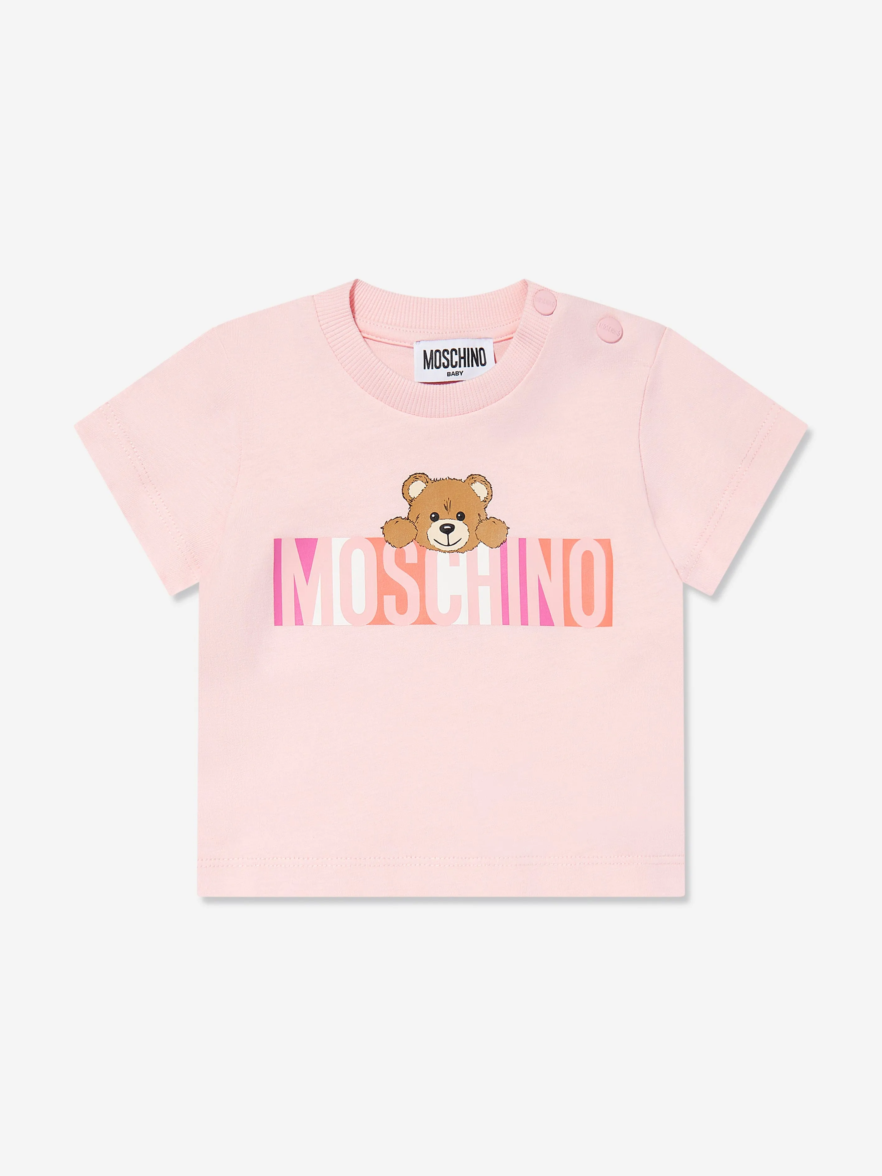 Baby Girls Bear Logo T-Shirt in Pink