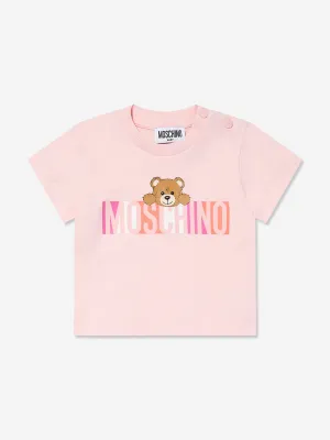 Baby Girls Bear Logo T-Shirt in Pink