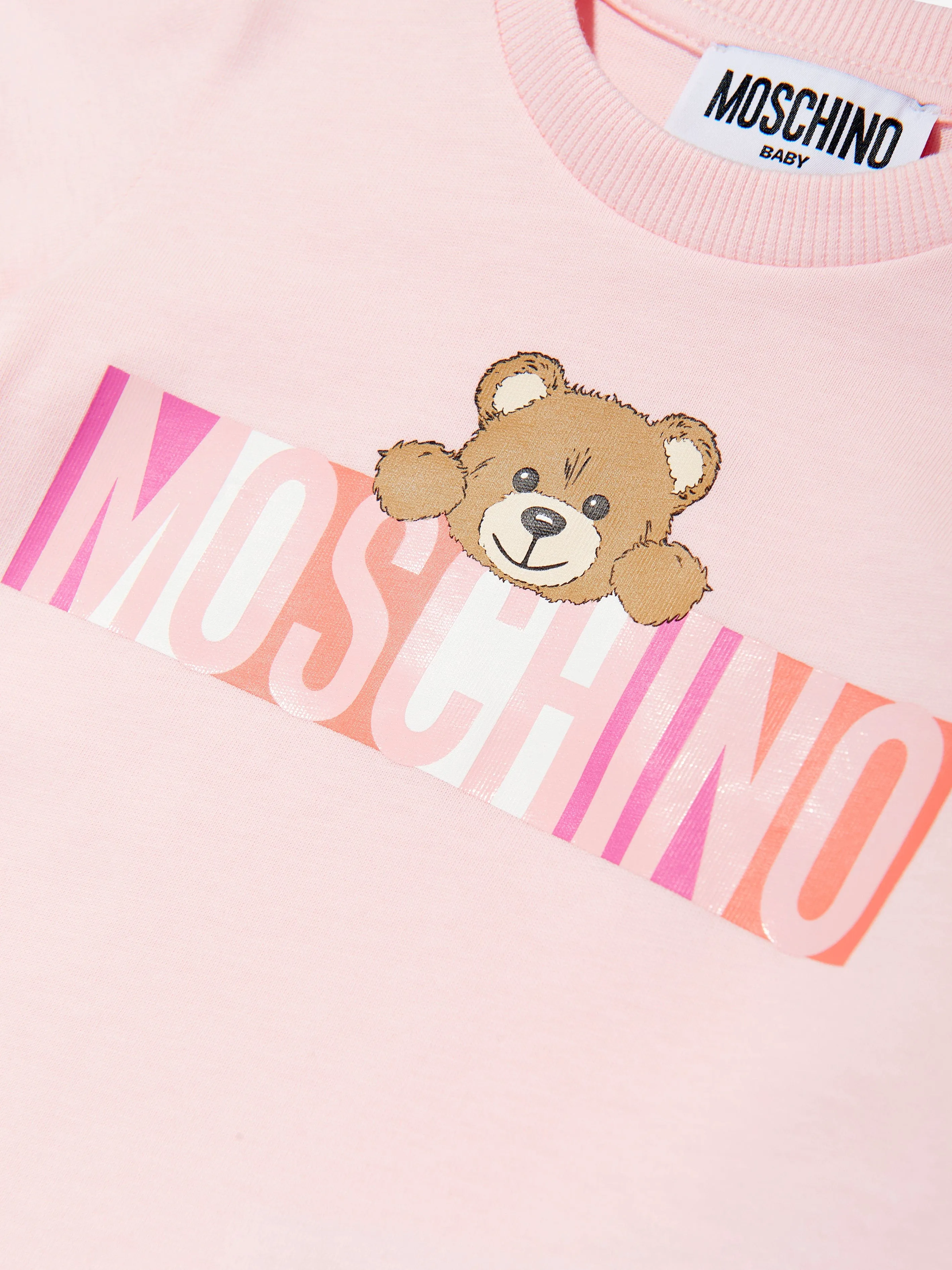 Baby Girls Bear Logo T-Shirt in Pink