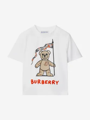 Baby Girls Cedar Bear Flag T-Shirt in White