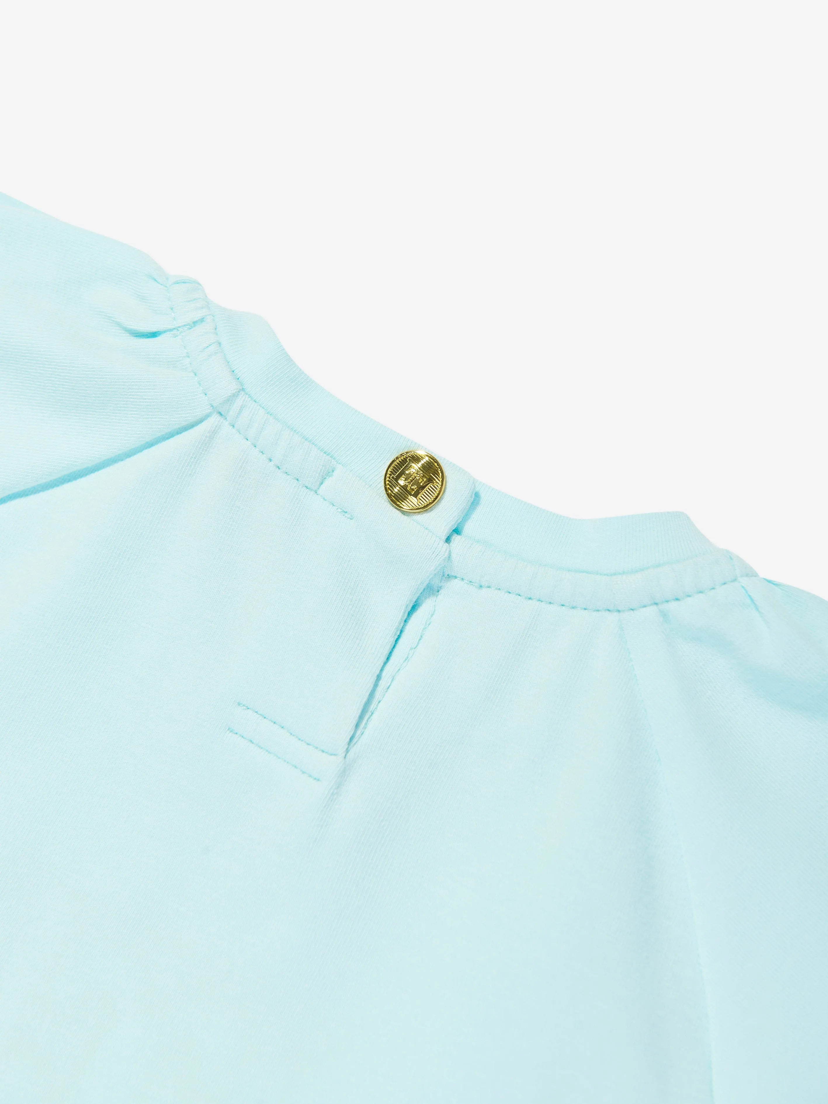 Baby Girls Embroidered Logo T-Shirt in Blue