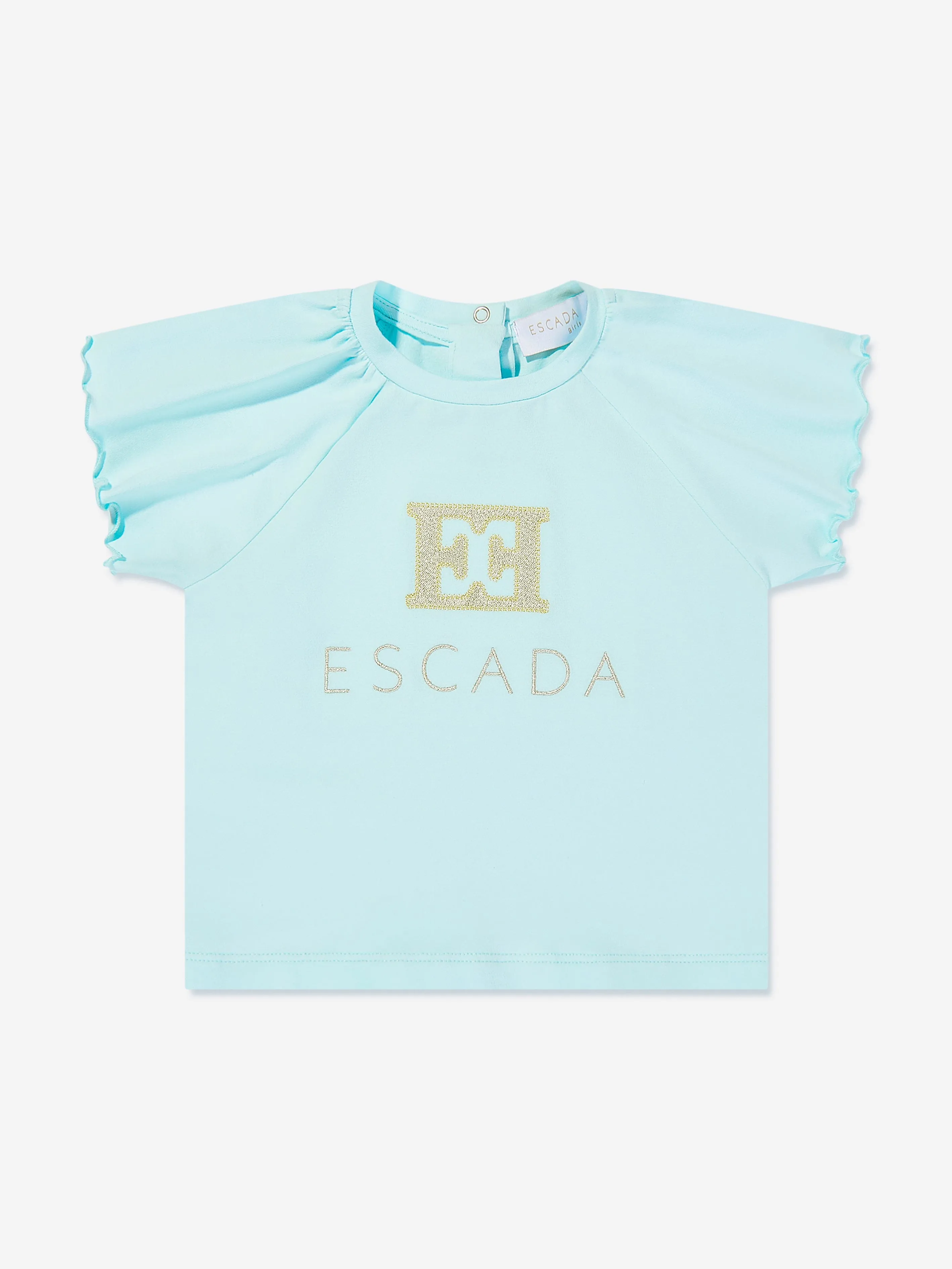 Baby Girls Embroidered Logo T-Shirt in Blue