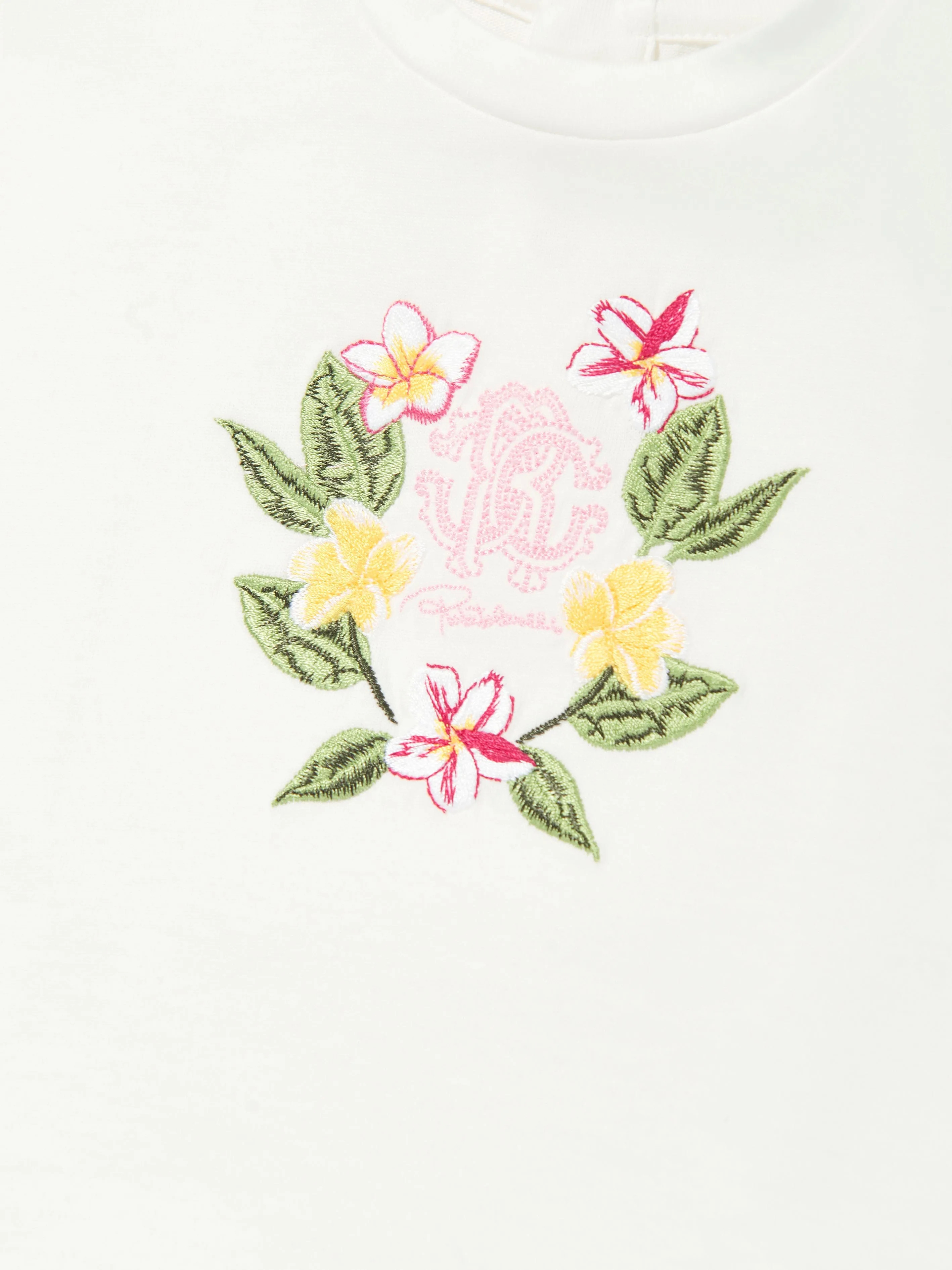 Baby Girls Floral Logo T-Shirt in White