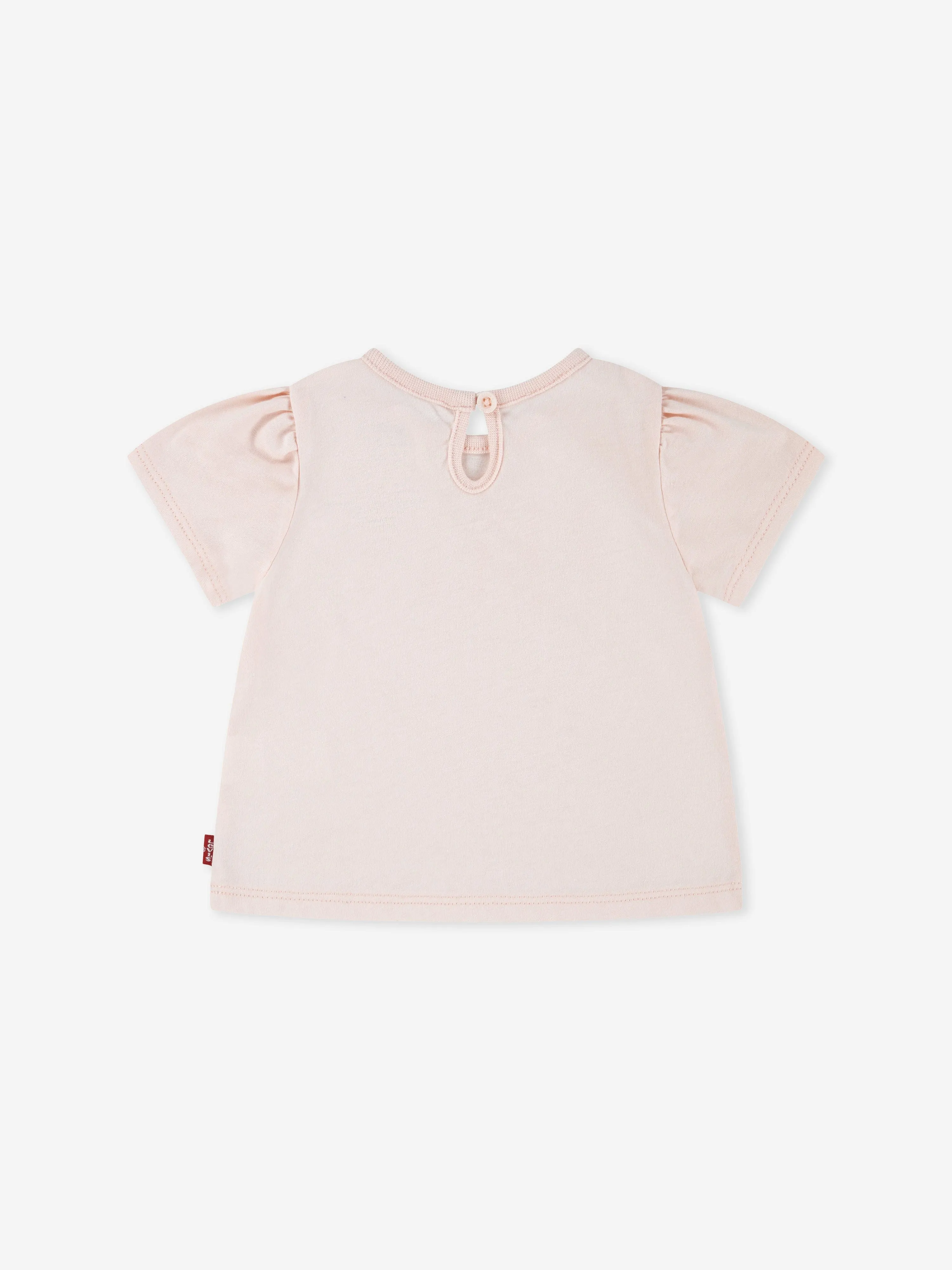 Baby Girls Smocked Sleeve T-Shirt in Pink