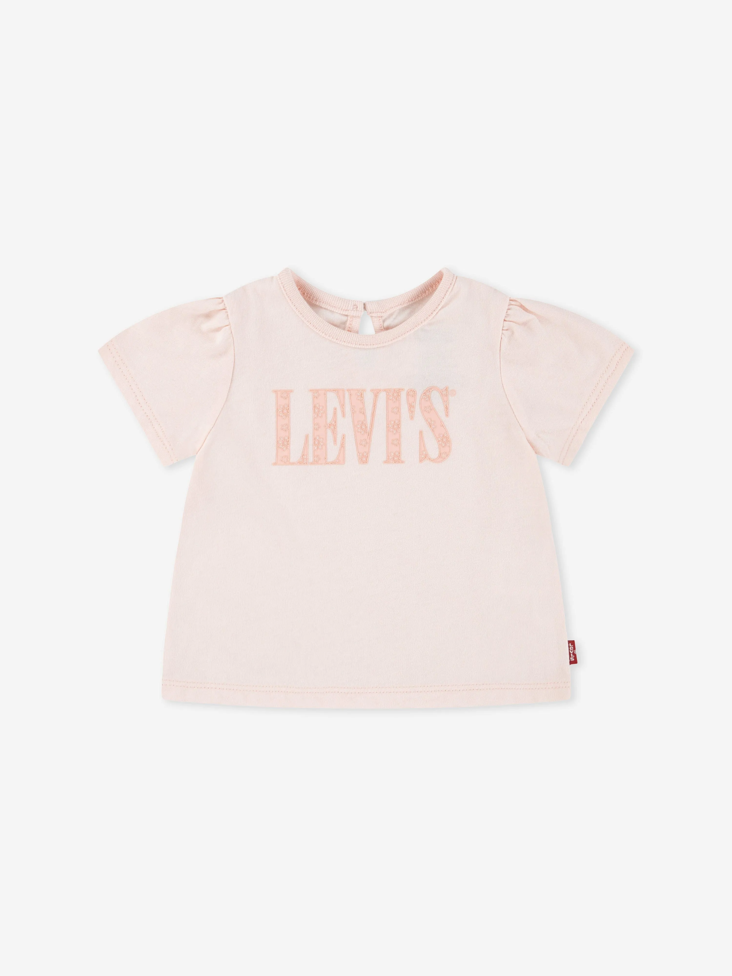 Baby Girls Smocked Sleeve T-Shirt in Pink