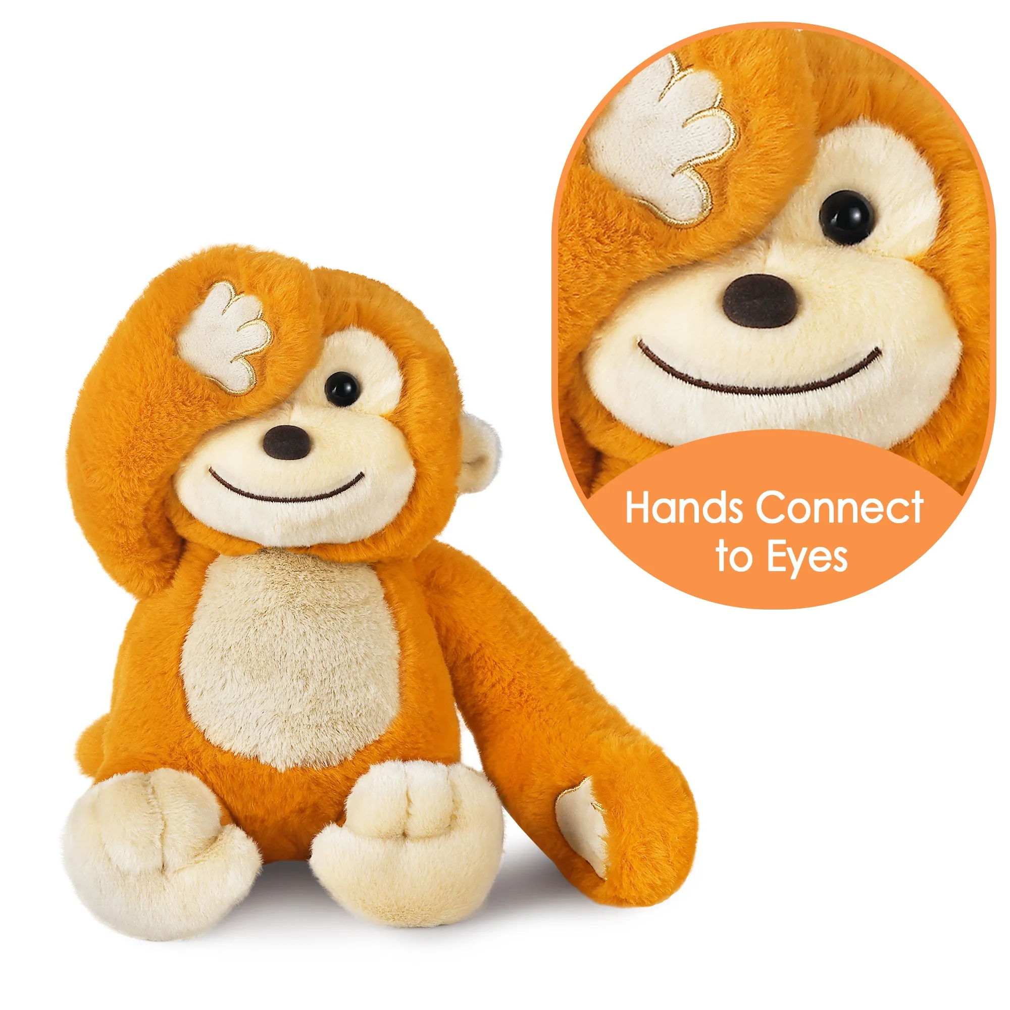 Baby Monkey Stuffed Animals, Infant Soft Hide and Seek Plush Toy, Easter Basket Gifts