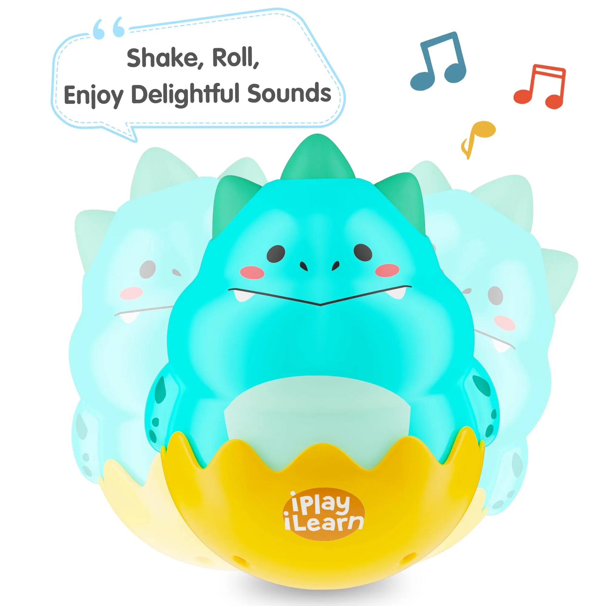 Baby Tummy Time Toys, Infant Dinosaur Wobble Toy