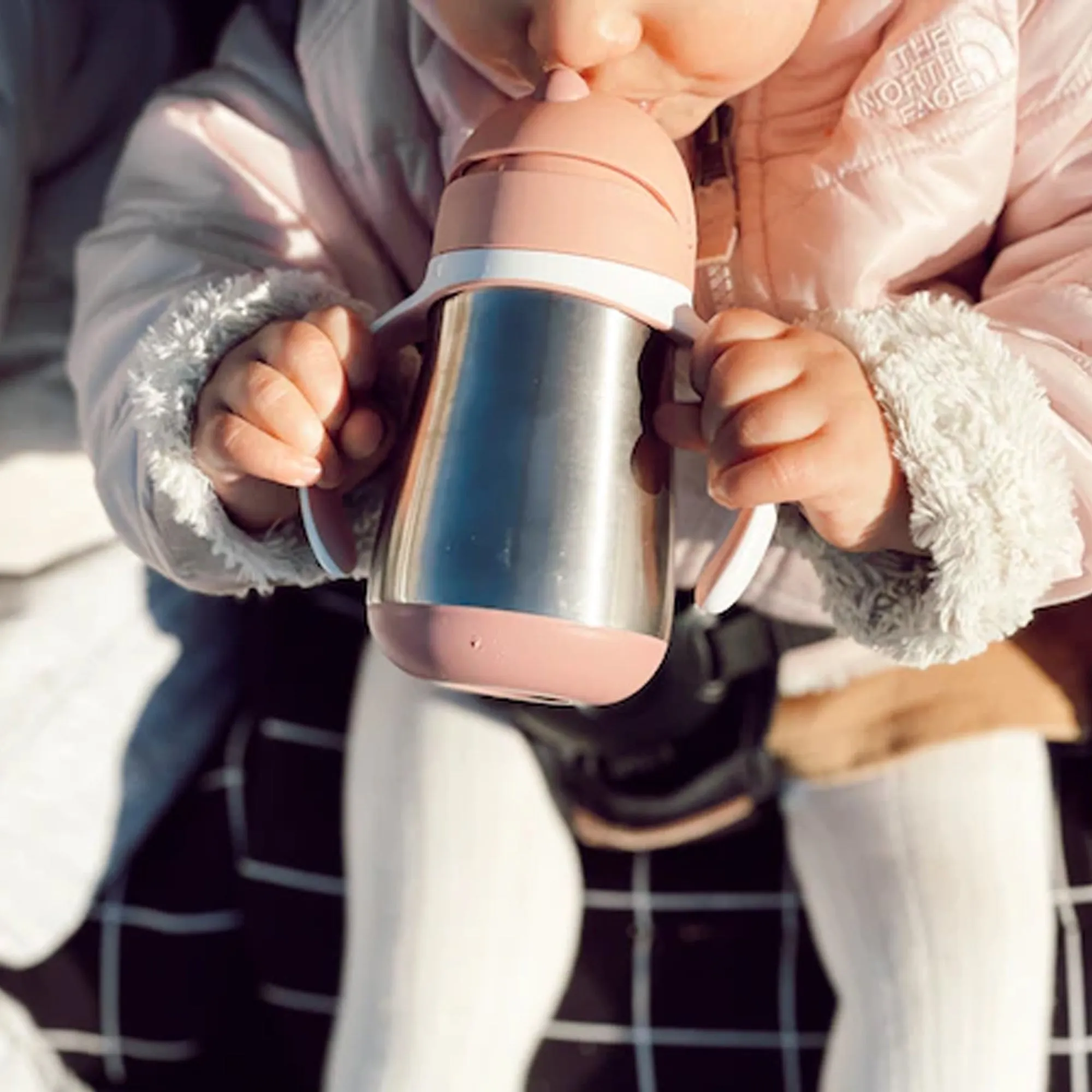 BEABA Stainless Steel Straw Sippy Cup - Rose
