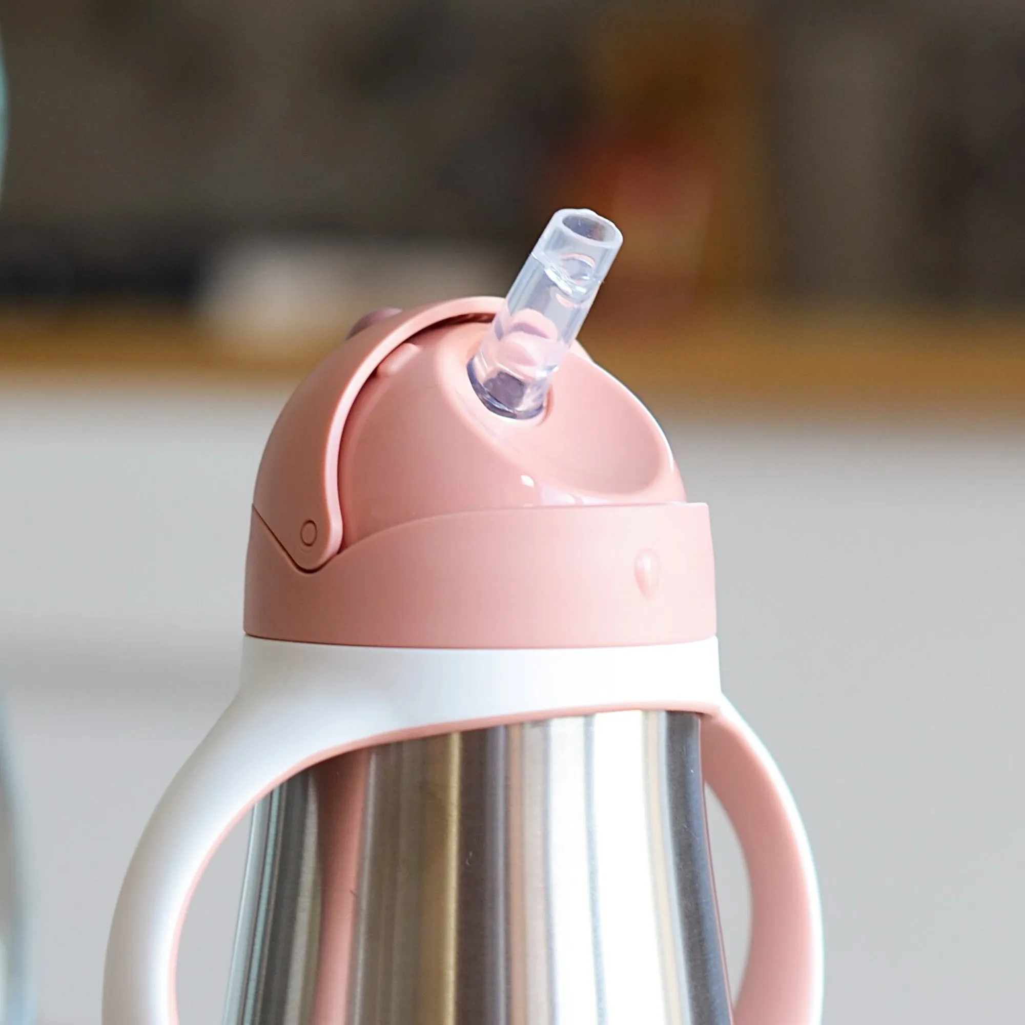 BEABA Stainless Steel Straw Sippy Cup - Rose