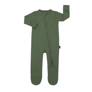 BELAN J Bamboo Footed Zipper Sleeper - Evergreen