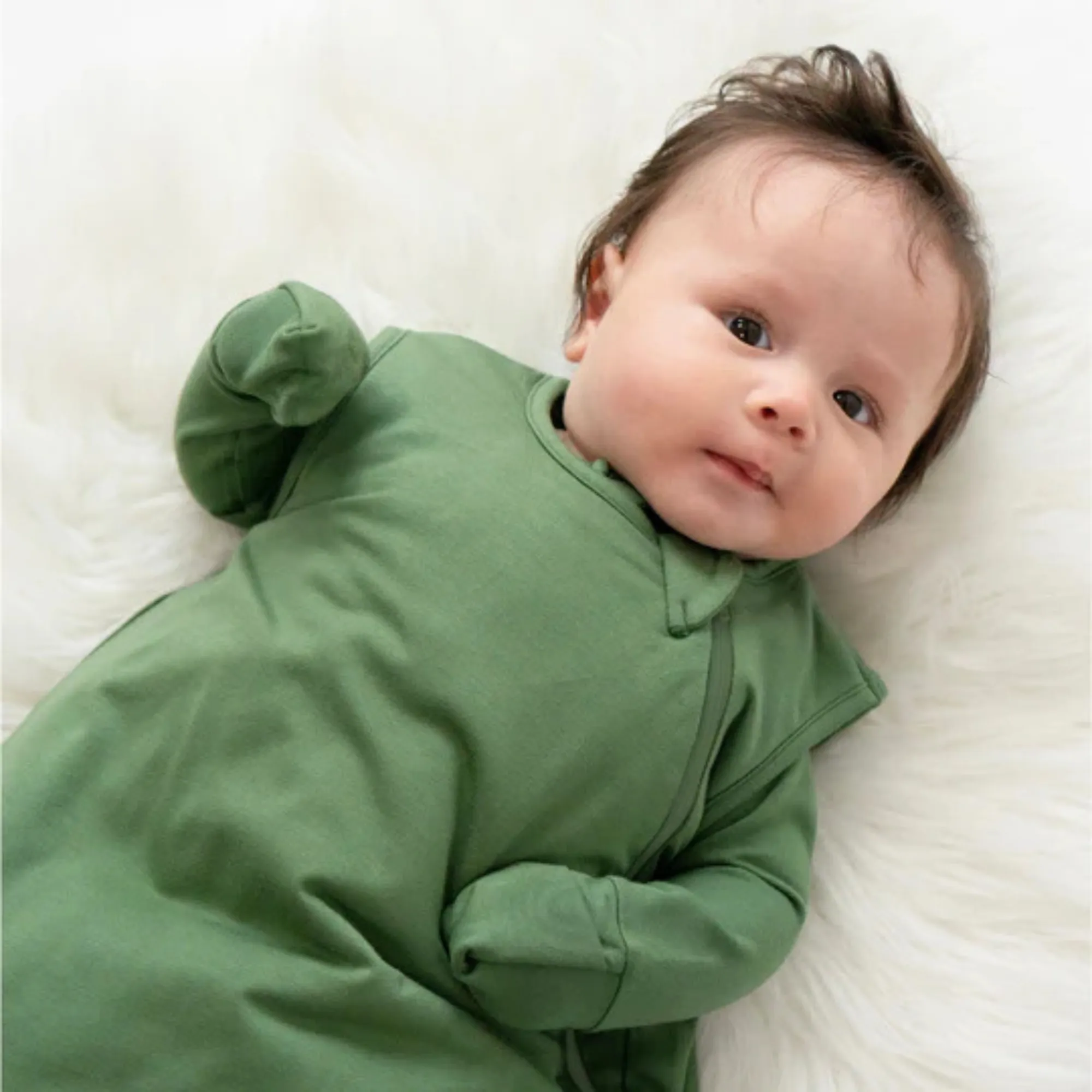 BELAN J Bamboo Footed Zipper Sleeper - Evergreen