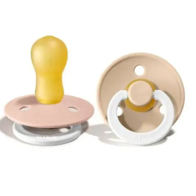 Bibs Glow Night Soother / Pacifier, 2 Pack, Blush/Vanilla