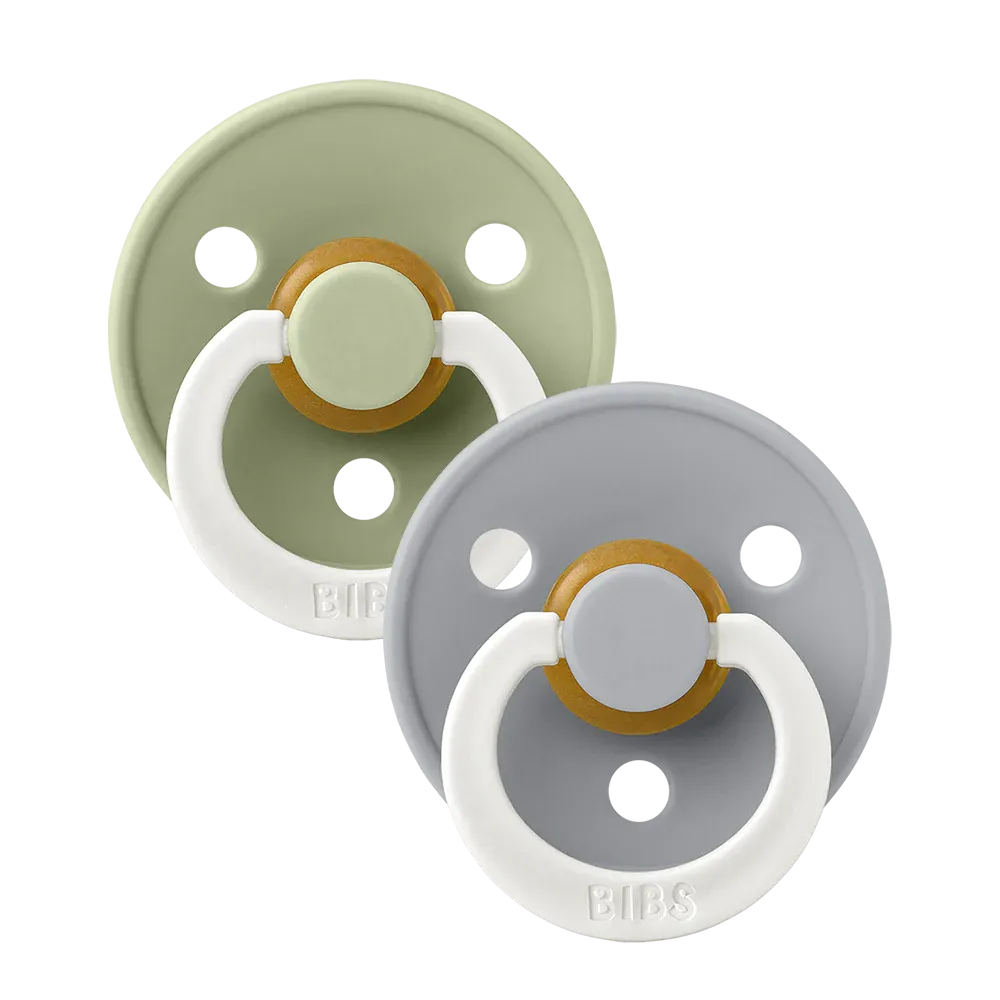 Bibs Glow Night Soother / Pacifier,2 Pack,Sage/Cloud
