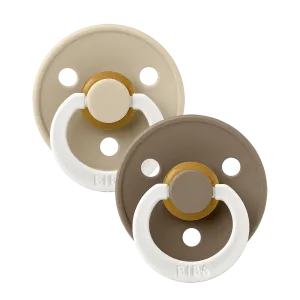 Bibs Glow Night Soother / Pacifier,2 Pack,Vanilla/Dark Oak
