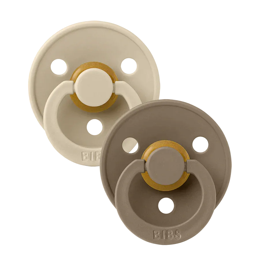 Bibs Soother / Pacifier, 2 Pack, Vanilla/Dark Oak