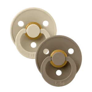 Bibs Soother / Pacifier, 2 Pack, Vanilla/Dark Oak