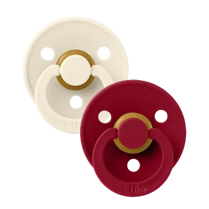 Bibs Soother / Pacifier,2 Pack, Ivory/Ruby
