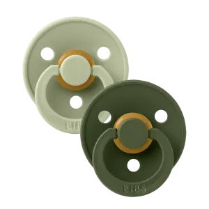Bibs Soother/Pacifier, 2 Pk, Sage/Hunter Green