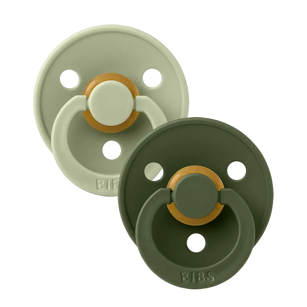 Bibs Soother/Pacifier, 2 Pk, Sage/Hunter Green