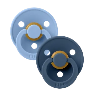 Bibs Soother/Pacifier, 2 Pk, Sky Blue/Steel Blue