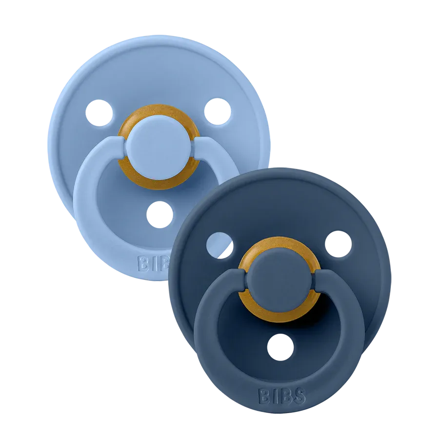 Bibs Soother/Pacifier, 2 Pk, Sky Blue/Steel Blue