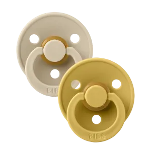 Bibs Soother/Pacifier, 2 Pk, Vanilla/Mustard
