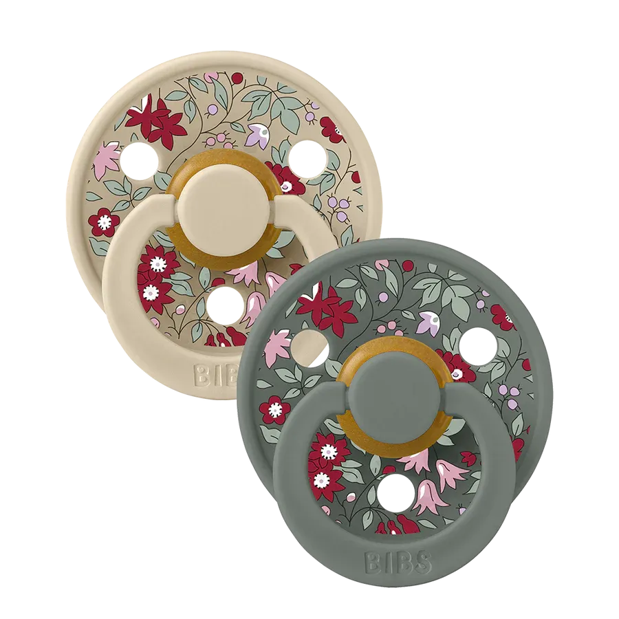 BIBS x LIBERTY, 2 Pack Pacifier, Chamomile Lawn Pine Mix - Size 1