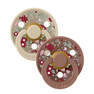 BIBS x LIBERTY, 2 Pack Pacifier, Chamomile Lawn - Woodchuck Mix, Size 1